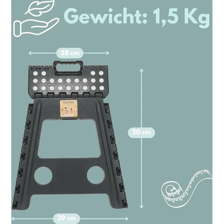 GarPet Campinghocker Klapphocker Campinghocker Faltbar Ultraleicht Falthocker Tritthocker – Bild 3