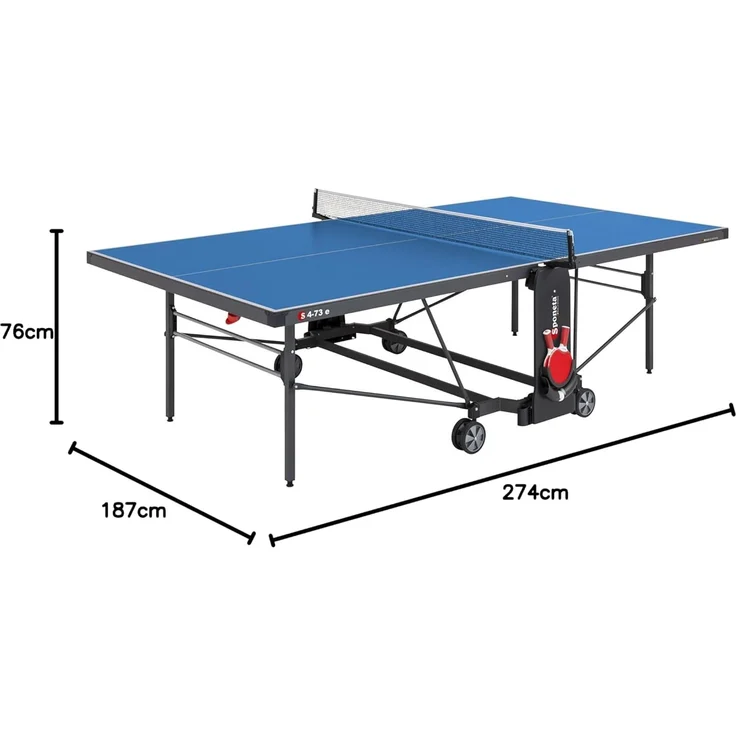 Sponeta 'S 4-73 e' Tischtennisplatte, 274 x 152,5 x 76 cm, wetterfest, klappbar, blau – Bild 8