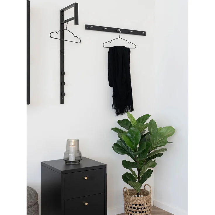 House Nordic Kleiderständer, Metall, schwarz, 3x30x82 cm – Bild 4