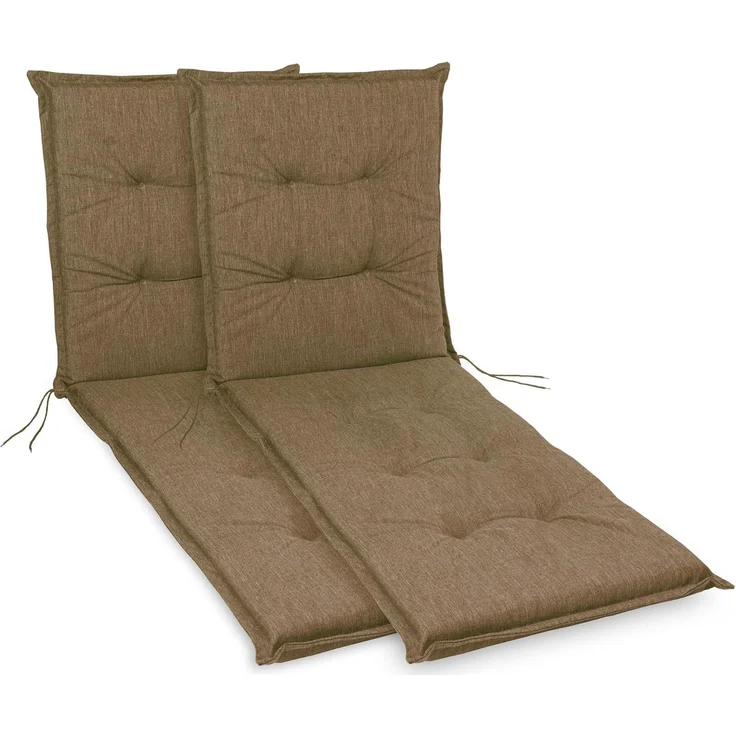 sunnypillow Liegenauflage Polsterauflagen für Gartenliege 190 x 60 x 9cm, 2 Stück Braun – Bild 1