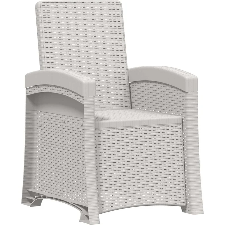 vidaXL Liegesessel Garten Rattan-Optik 2 Stk. Weiß PP 8011998 – Bild 3