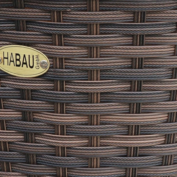 HABAU Holzkorb mit Stoffeinsatz, 42 cm, Braun, aus Polyethylen, mit Metallrahmen – Bild 4