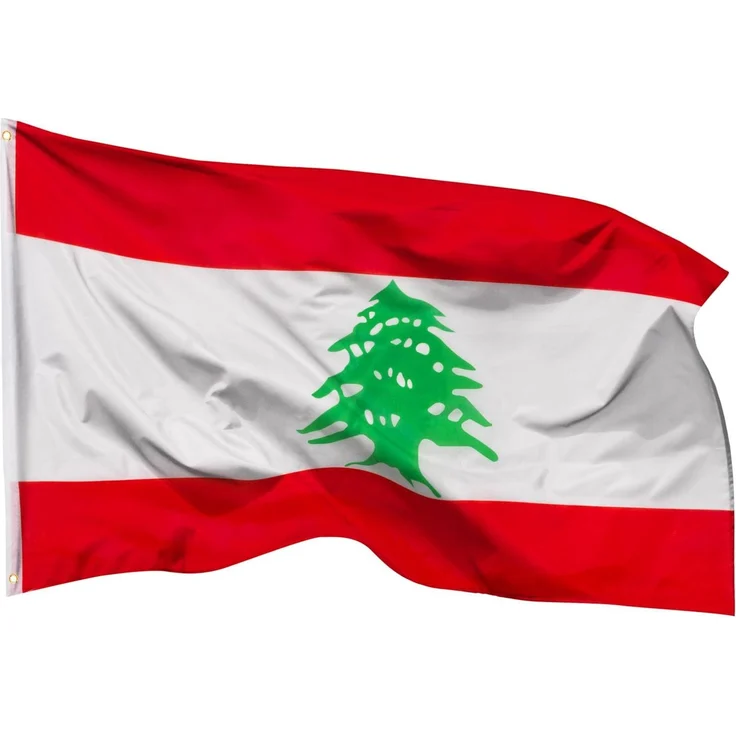 PHENO FLAGS Libanon Flagge 90x150 cm - wetterbeständige Fahne mit Messingösen, 100% Polyester, robuste Doppelnaht & in lebendigen Farben - ideal für Flaggen-Liebhaber
