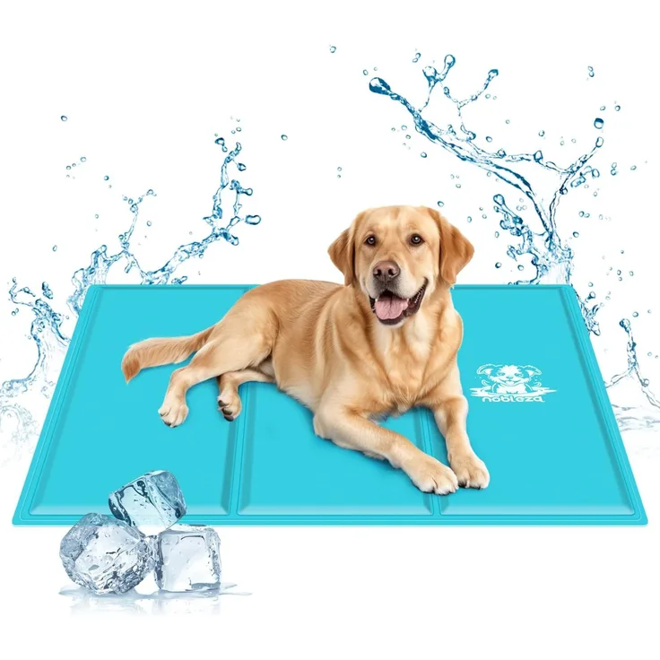Nobleza Kühlmatte für Hunde, 90x50 cm Kühldecke Hund Selbstkühlend Ungiftige mit Gelauflagen Welpe Katzen Haustiere Kühlmatratze für Sommer, Hellblau, L