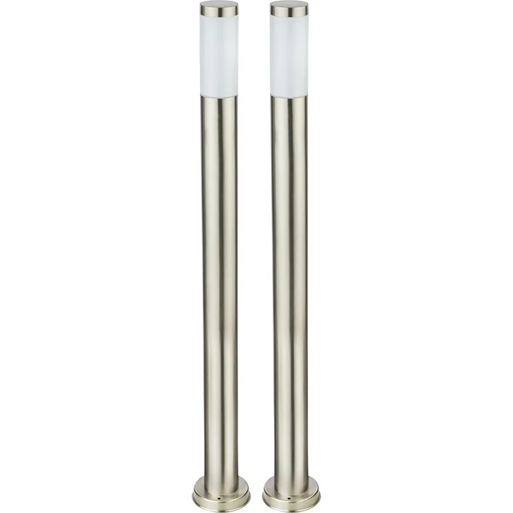 2er Set LED Edelstahl Stehleuchten für den den Garten BOSTON