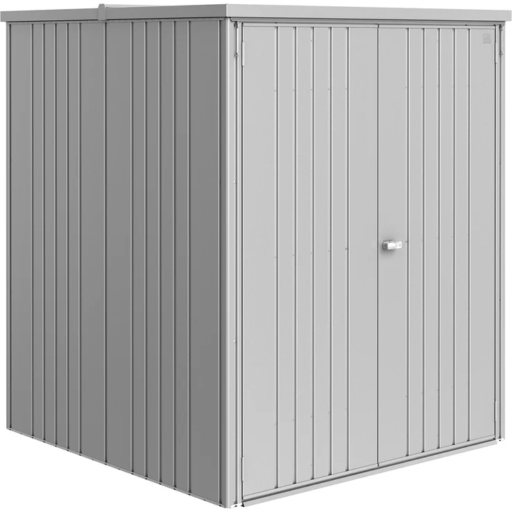 Biohort Geräteschrank Large, wetterfester Gartenschrank, 177 cm x 150 cm x 150 cm, Silber-Metallic