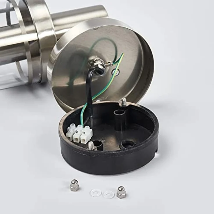 Lindby Außen-Wandleuchte Djori, Edelstahl Alu IP44, 1 x 15 W LED – Bild 6