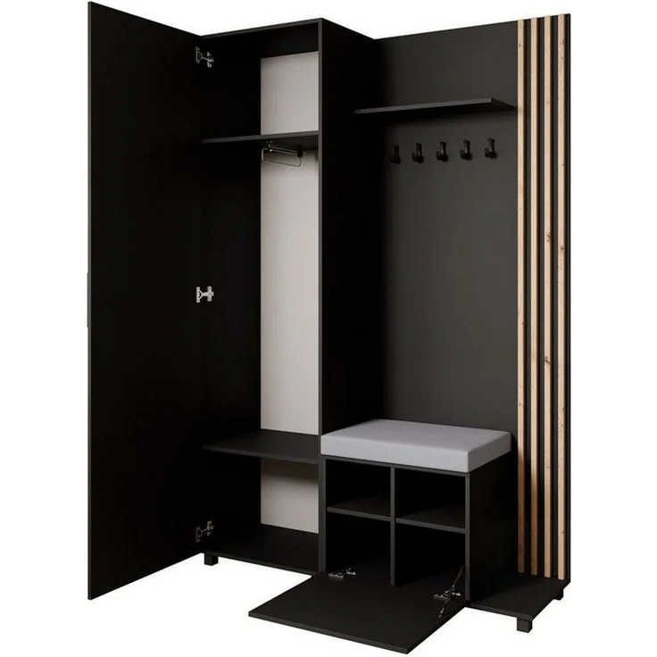 Beautysofa Garderoben-Set Livia – Design, Funktion und Ordnung in Perfektion, (Geräumiger Schuhschrank, mit praktischer Kleiderstange) – Bild 1