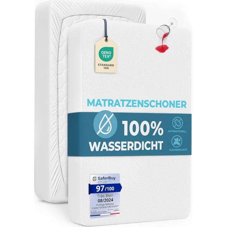 Dreamzie Matratzenschoner 200x220 Wasserdicht Oeko-TEX und Made in EU - Atmungsaktive Anti-Allergie und Anti Milben - wasserdichte Matratzenauflage