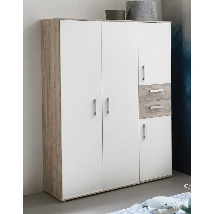 Arthur Berndt 'Bente' Kleiderschrank 4-türig für Babyzimmer Kinderzimmer Schlafzimmer Eiche Sand / Weiß – Bild 3