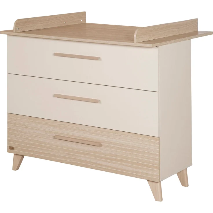 roba Wickelkommode 'Sidney' breit - inkl. Wickelansatz - 3 Schubladen - Cashmere – Bild 1
