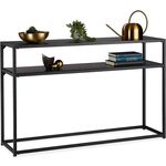 Schwarzer Konsolentisch mit 2 Ablagen