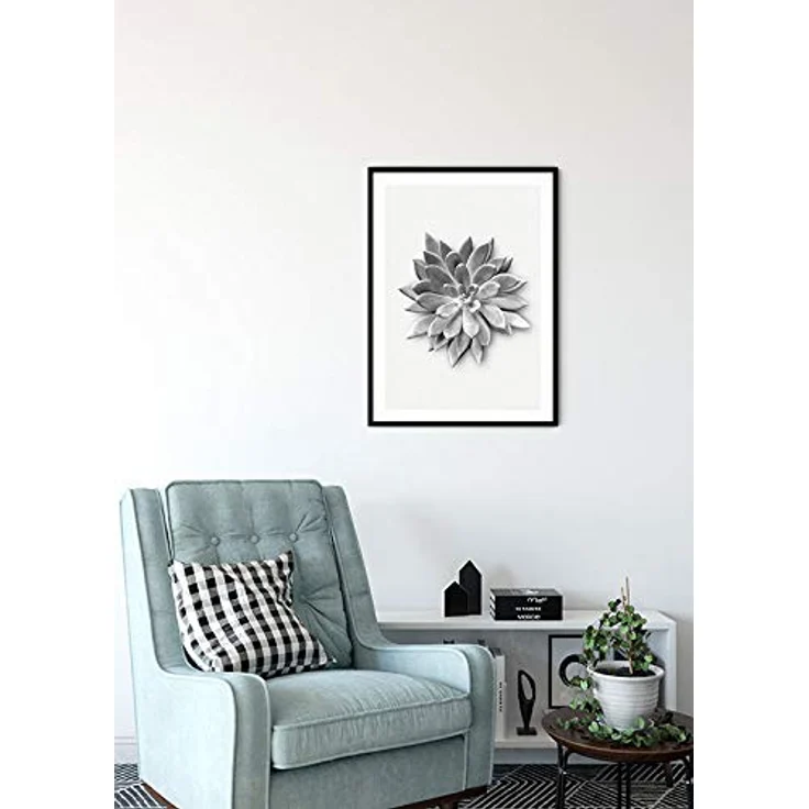 Komar Wandbild Succulent Agave, Poster 50 x 70 cm, schwarz-weiß-grau, hochwertiger Druck, ohne Rahmen, made in Germany – Bild 4
