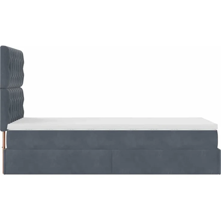 vidaXL Ottoman-Bett mit Matratzen Dunkelgrau 100x200 cm Samt 3313524 – Bild 9