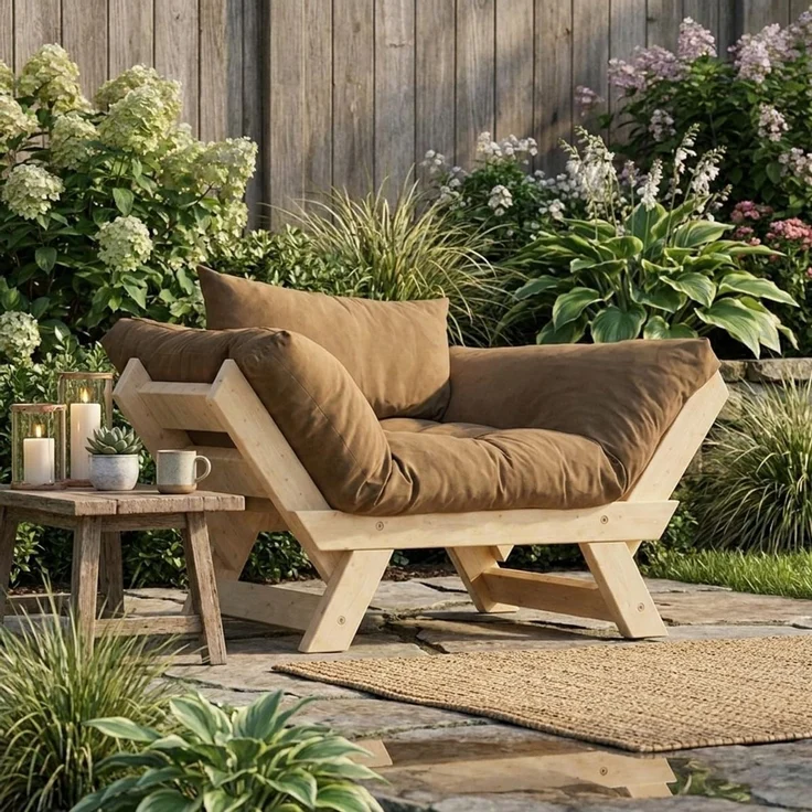 Skye Decor 'CPT8142-140' Garten-Sessel, Natur / Camel, 108-140 x 75 cm – Bild 2