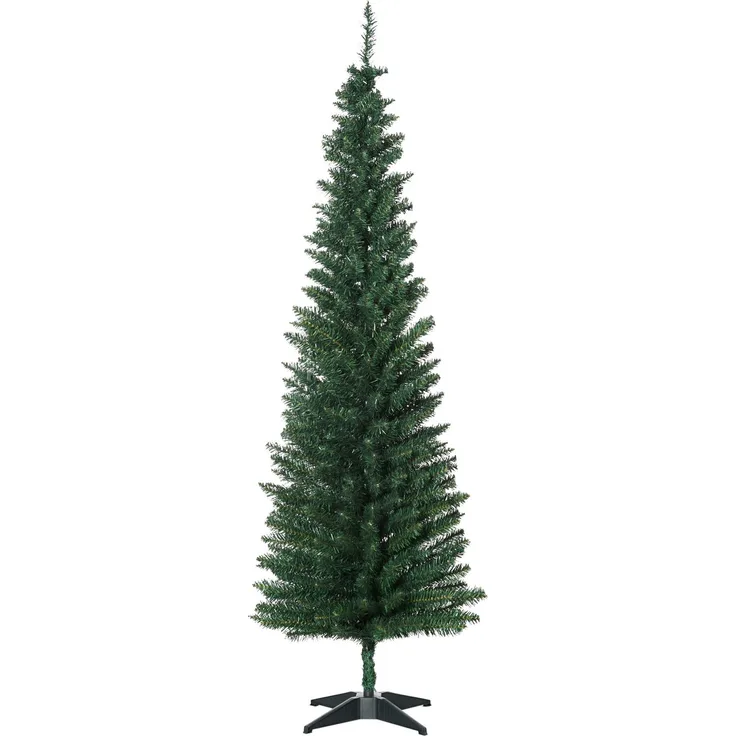 HOMCOM Weihnachtsbaum, Kunststoff, Metall, Grün, Ø55 x 180H cm