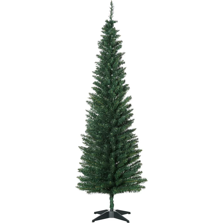 HOMCOM Weihnachtsbaum, Kunststoff, Metall, Grün, Ø55 x 180H cm – Bild 1