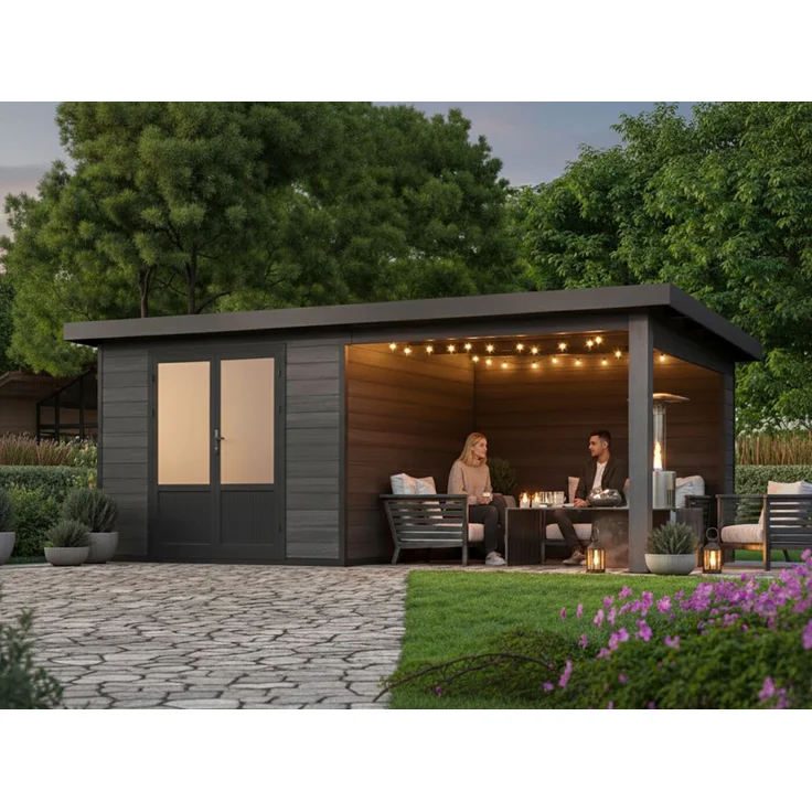 Fjordholz 'Style DeLuxe' Gartenhaus mit Lounge, WPC / Aluminium Grau, 535 x 290 x 210 cm, 7,8 m² – Bild 2