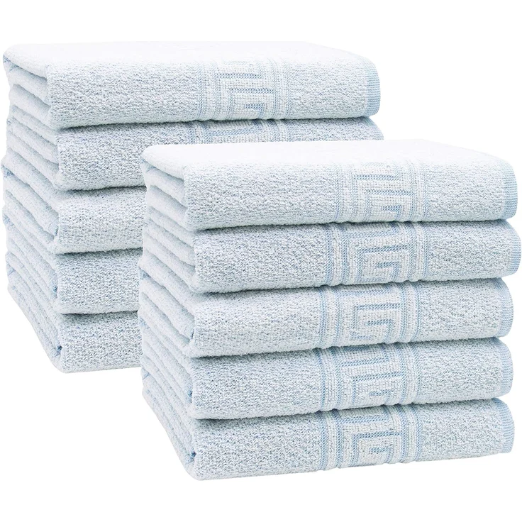 10er Set Handtücher 50x100 cm Baumwollmix 340 g/qm blau – Bild 1
