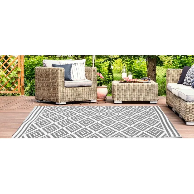 Outdoor Kunststoffteppich Austin grau 90x150 cm