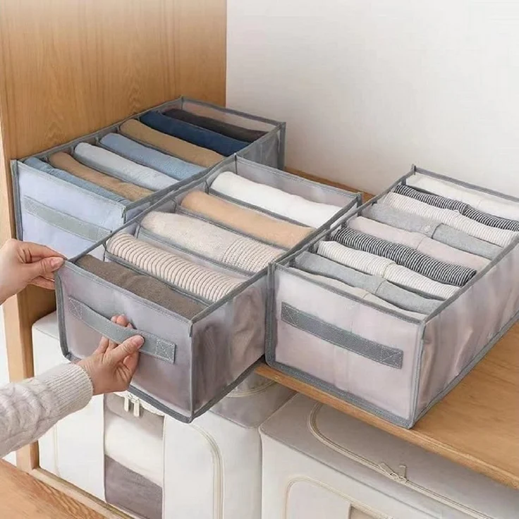 Welikera Aufbewahrungsbox 3*Kleiderorganisator, 5/7/9 Fächer 36*25*20 faltbar waschbar (3 St) – Bild 3