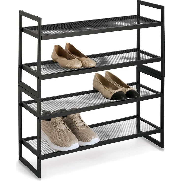 ZELLER Schuhregal 17192 aus Metall, schwarz, stapelbar / Stapelregal – Bild 3