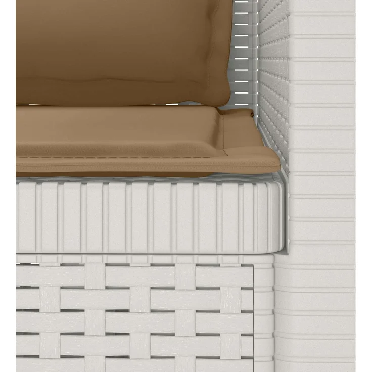 vidaXL 1-Sitzer Sessel mit Kissen Rattan-Look PP Weiß 8011878 – Bild 7
