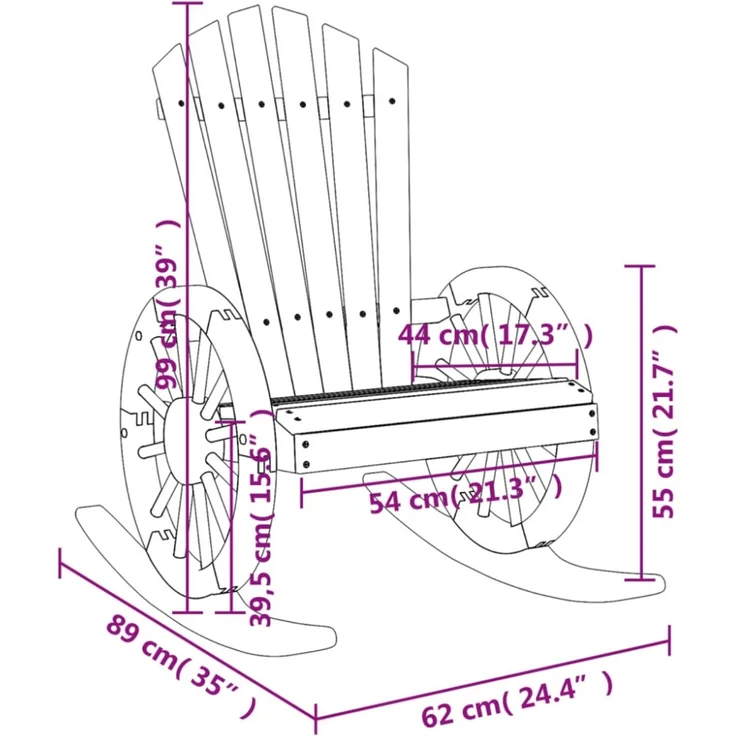 vidaXL Adirondack-Schaukelstuhl Massivholz Tanne 365094 – Bild 8