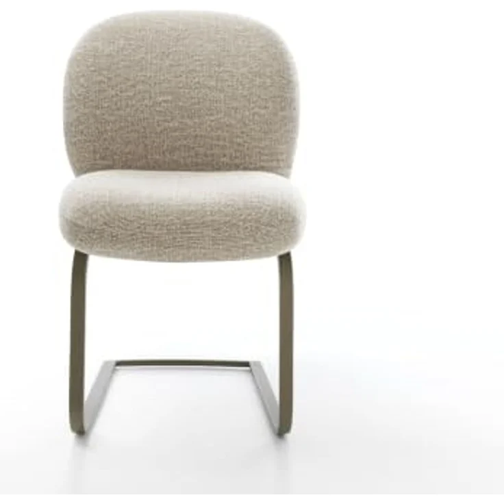 Freischwinger Nube-Flex Webstoff Soft Beige Freischwinger flach Effektfinish Titan Taschenfederkern – Bild 4