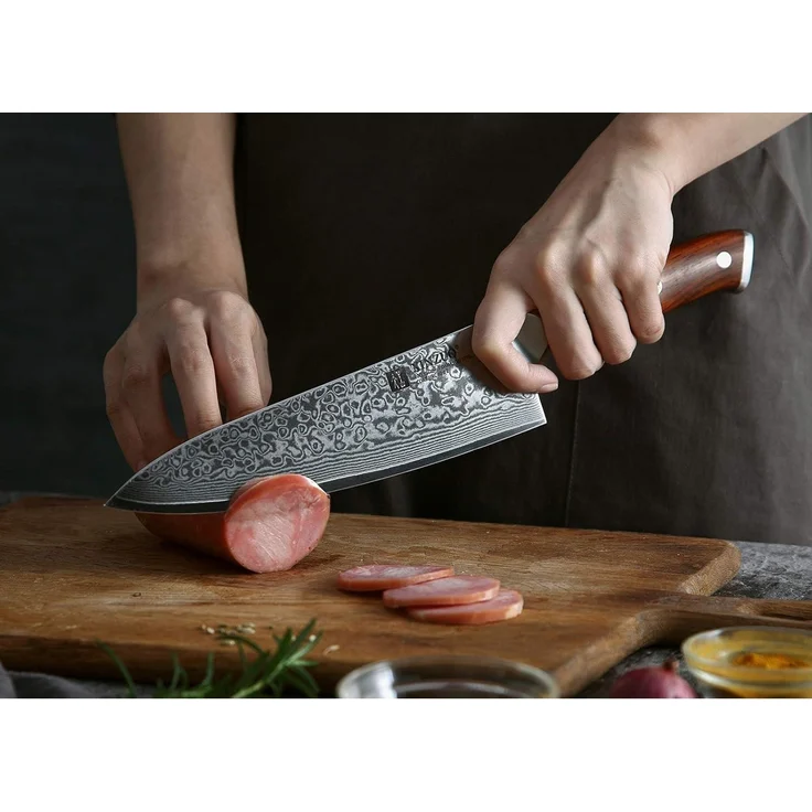 21cm Damaskus Chefmesser 67 Schichten Kochmesser Fleisch Fisch Gemüse Gyuto – Bild 7
