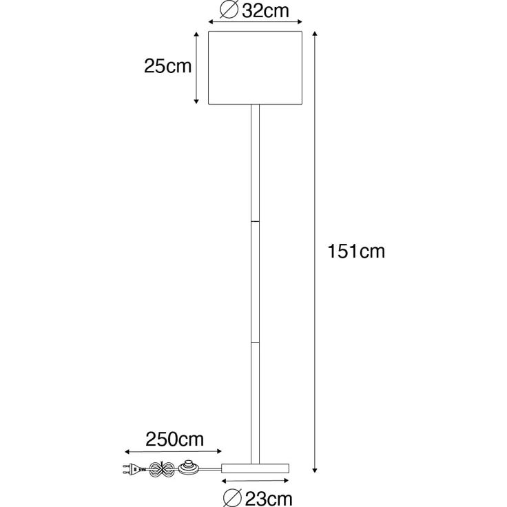 Qazqa Stehlampe Mels, ohne Leuchtmittel, E27, Naturel, Landhaus, Holz, 1-flammig – Bild 4