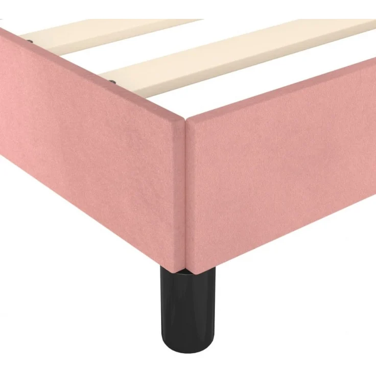 vidaXL Bettgestell ohne Matratze Rosa 120x190 cm Samt 379552 – Bild 7
