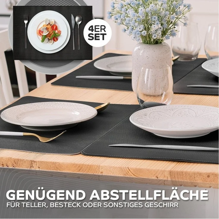 Loco Bird Platzset rechteckig aus PVC, (Tischset Abwischbar PVC-Untersetzer, 6-St, Waschbare Tischuntersetzer Platzdeckchen), Untersetzer PVC-Matte – Bild 3