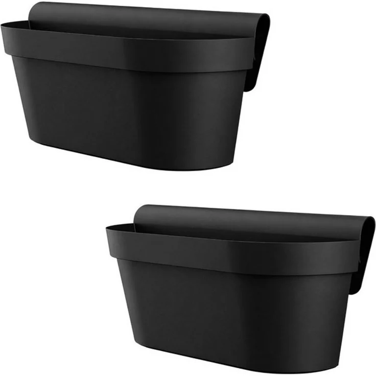Engelland Balkonkasten Blumenkasten mit Wasserspeicher & Drainagesystem (Vorteils-Set, 2 St, Robust & Bruchfest), Blumentopf für Balkongeländer & Gartenzäune, Wetterfest, Kunststoff – Bild 4