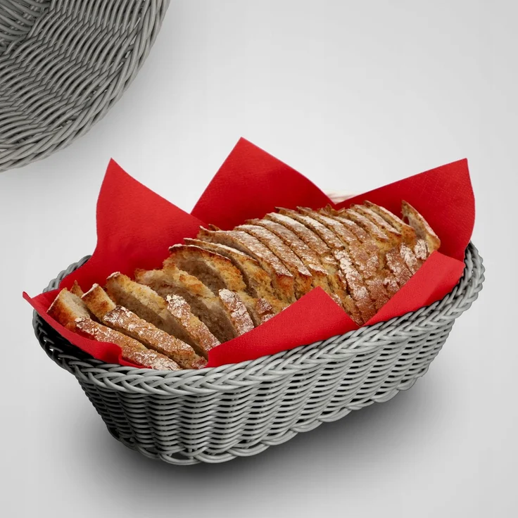 KADAX Brotkorb Brottischbesteck Ovaler grauer Korb – Bild 3