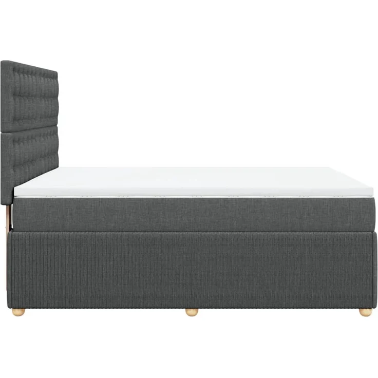 vidaXL Boxspringbett mit Matratze Dunkelgrau 140x200 cm Stoff 3294394 – Bild 7