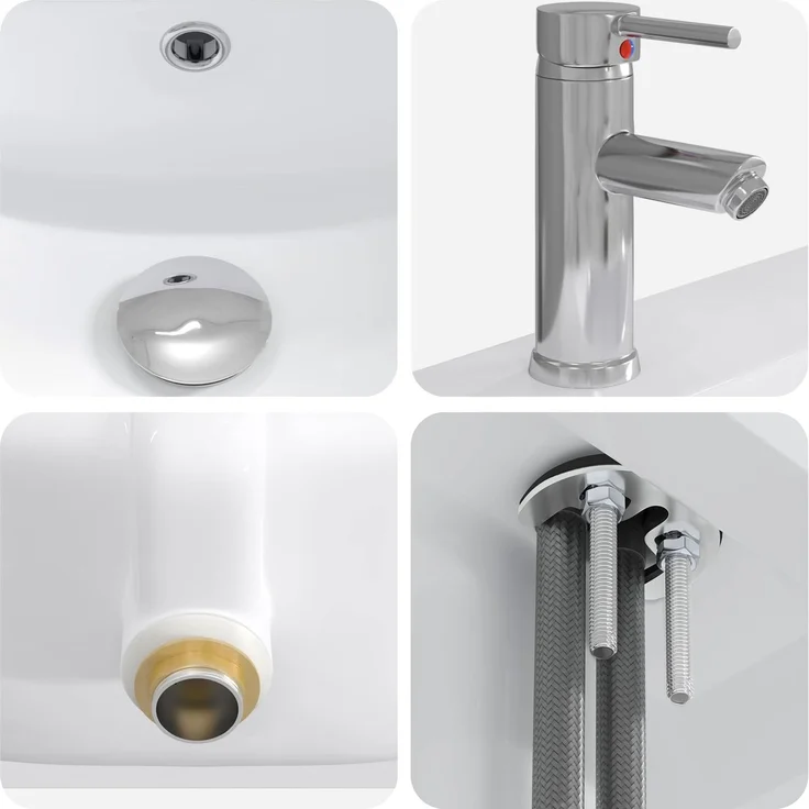 vidaXL Badezimmermöbel-Set Altholz 61 x 40 x 84,5 cm Holzwerkstoff 3404356 – Bild 9