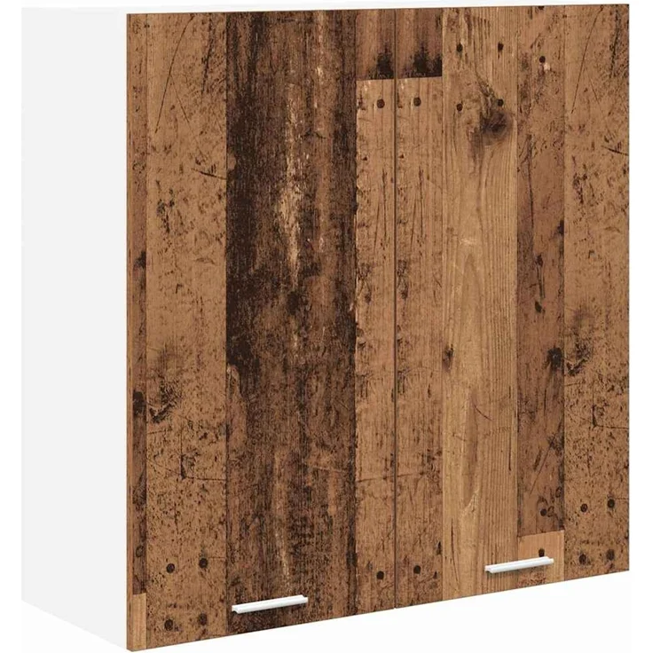 Küchen-Hängeschrank, Wandschrank mit Speicher Altholz 80 x 31 x 80 cm Holzwerkstoff – Bild 2