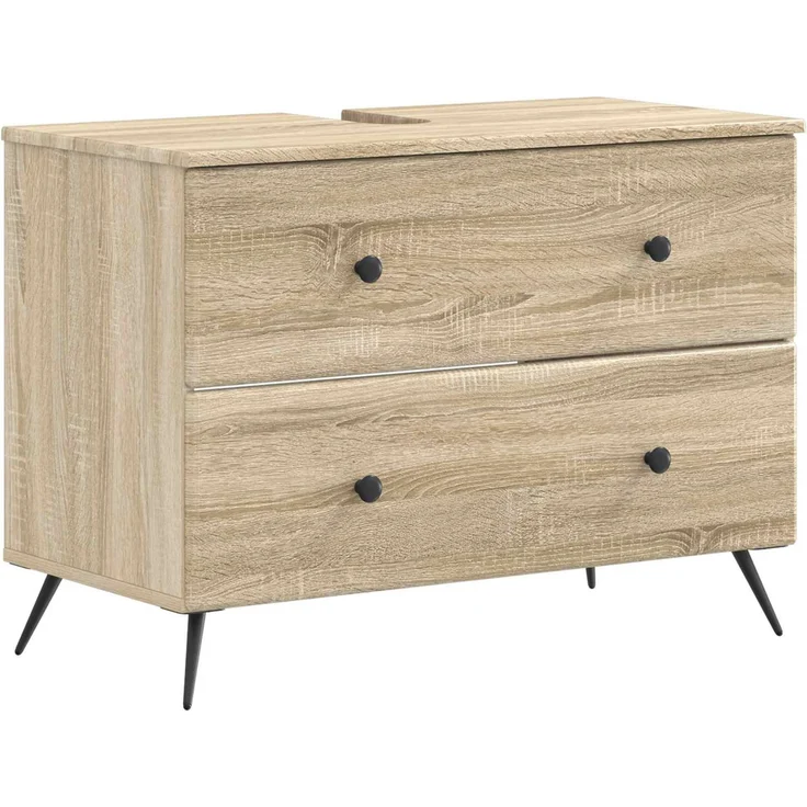 vidaXL 2-teiliges Badezimmer Schrank Set BREDA Sonoma-Eiche 3417722 – Bild 3