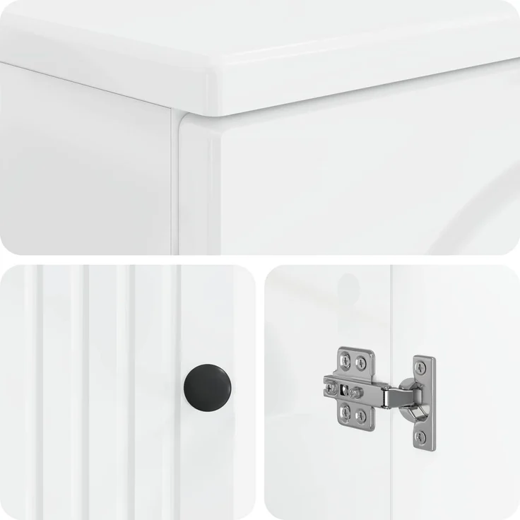 vidaXL Toilettenschrank ALKMAAR Hochglanz Weiß 66 x 25,5 x 190 cm 896259 – Bild 8