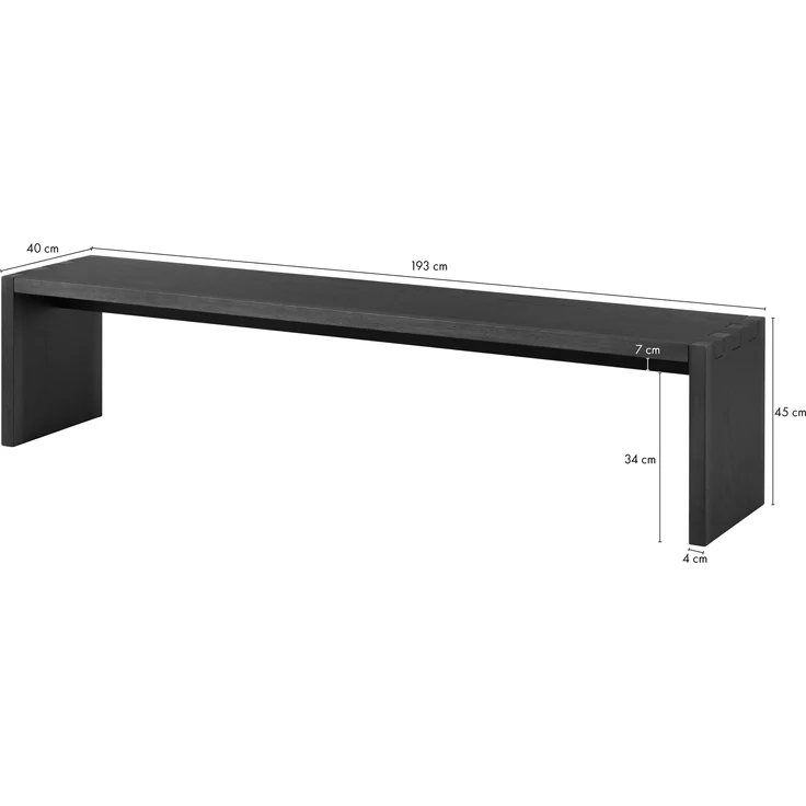 Bank Eiche 193x40x45 dunkelbraun lackiert BEAMS #85 – Bild 8