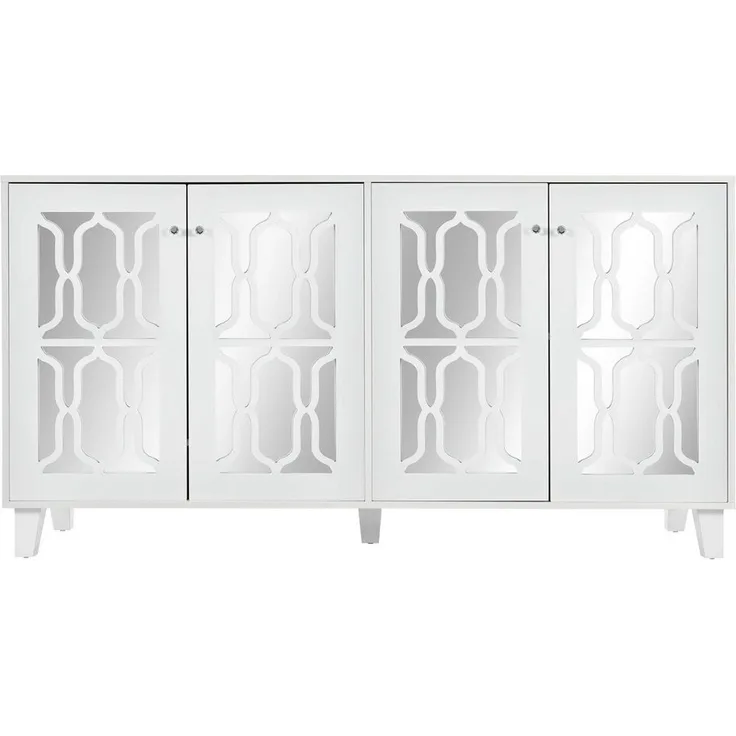 BlingBin Kommode verspiegelte Anrichte Sideboard Kommode (mit kühlen Kristallgriffen Zwei Türen für Wohn- und Esszimmer), Spiegeltür