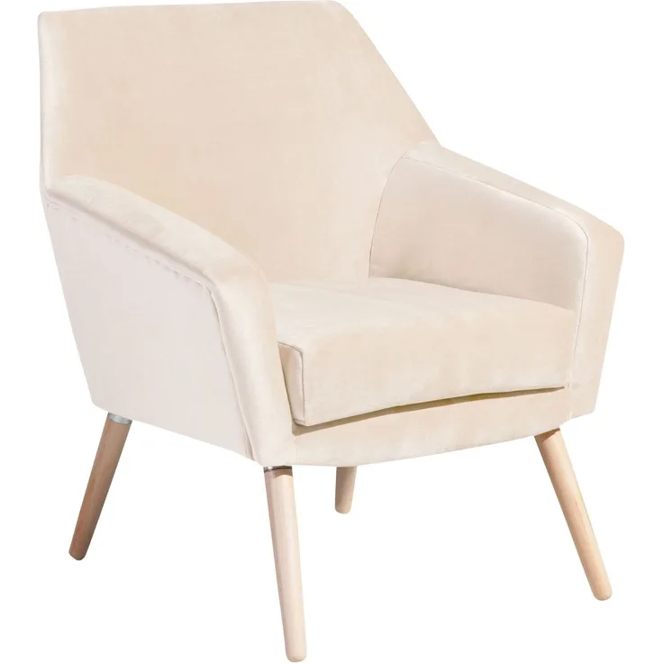 Sessel Kachka Bezug Samtvelour Buche natur / creme 21044