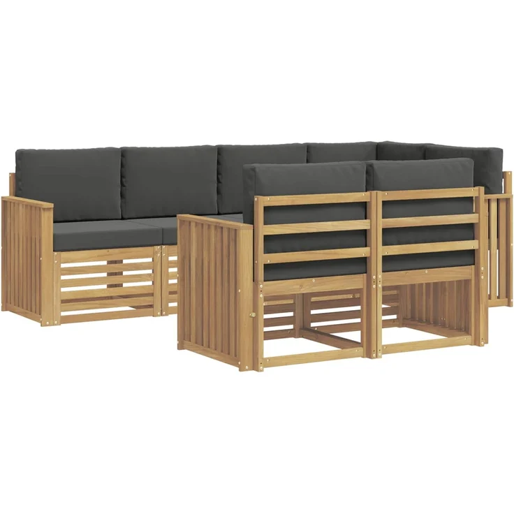 vidaXL Outdoor-Sofagarnitur 7 stk. 7-Sitzer Weiß und Anthrazit 3391992 – Bild 2