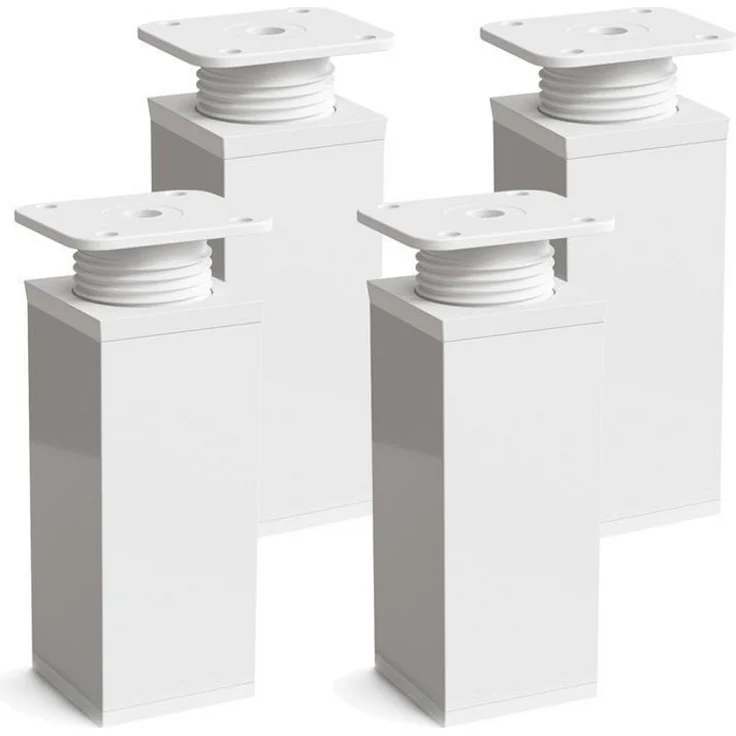 sossai® Möbelfuß Design-Möbelfüße, 4er & 8er Set, höhenverstellbar MFV1, Farbe: Weiß, (4-St), Farbe: Weiß – Bild 1
