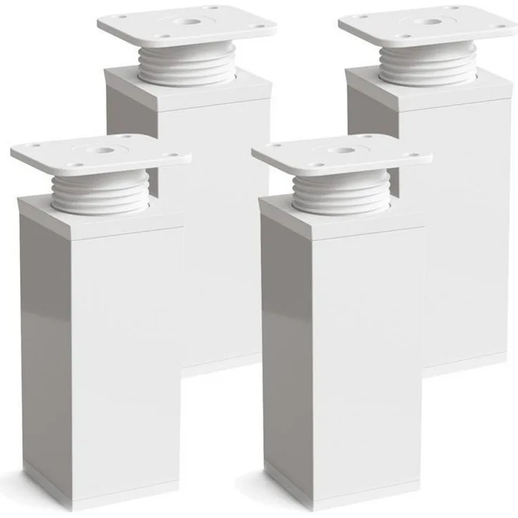 sossai® Möbelfuß Design-Möbelfüße, 4er & 8er Set, höhenverstellbar MFV1, Farbe: Weiß, (4-St), Farbe: Weiß