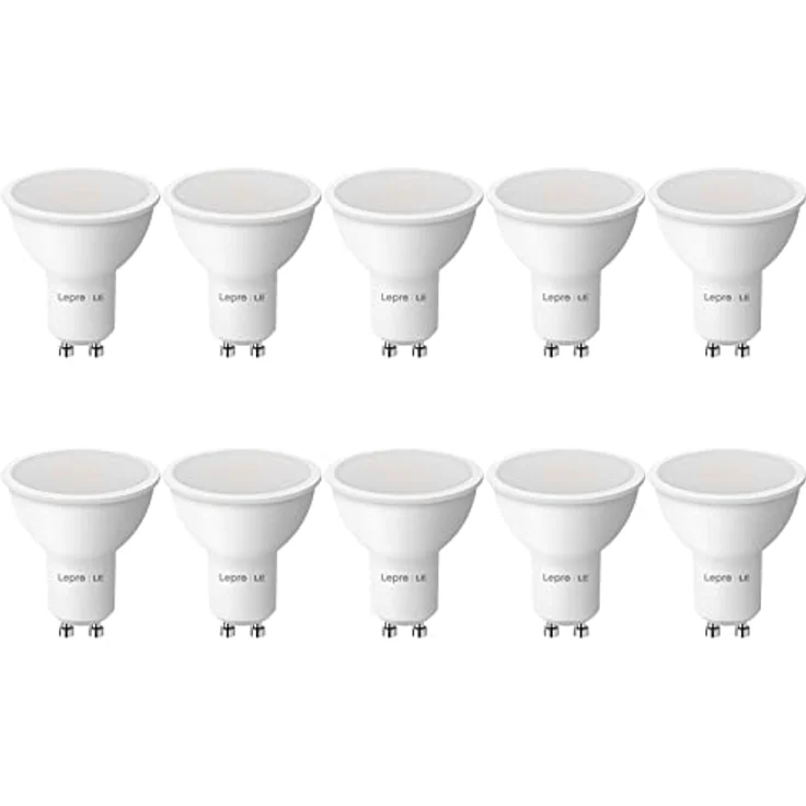 Lepro GU10 LED Warmweiss 4W Lampe, 2700K Warmweiß, 345 Lumen, 100° Abstrahlwinkel, Dimmbar Reflektorlampe, Energiesparendes LED Leuchtmittel für Wohnzimmer, Küche, Schlafzimmer, 10 Stück – Bild 2