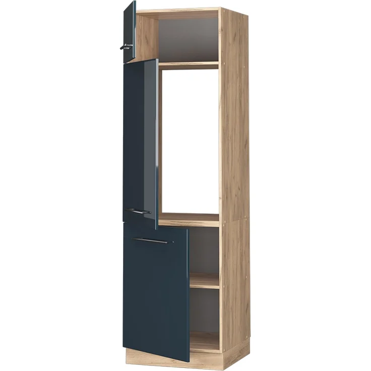 Kühlumbauschrank Fame-Line Dunkelblau Hochglanz 60 cm Vicco – Bild 4