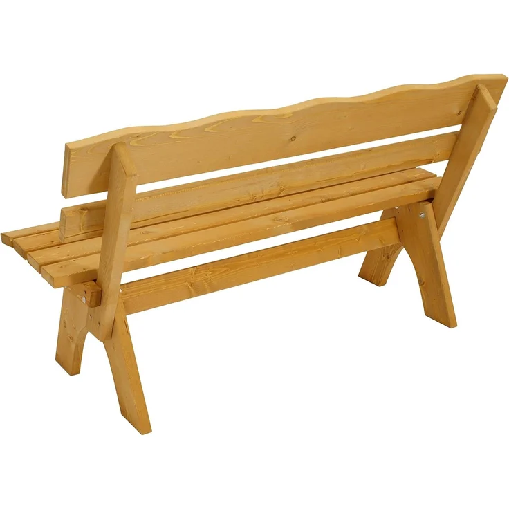 TPFGarden Garten-Essgruppe Drieburg, (3-tlg, Outdoor Garten Garnitur aus massivem Kiefernholz), 2x Bank 3-Sitzer & 1x Tisch 72x150cm - Hochwertige Verarbeitung – Bild 3