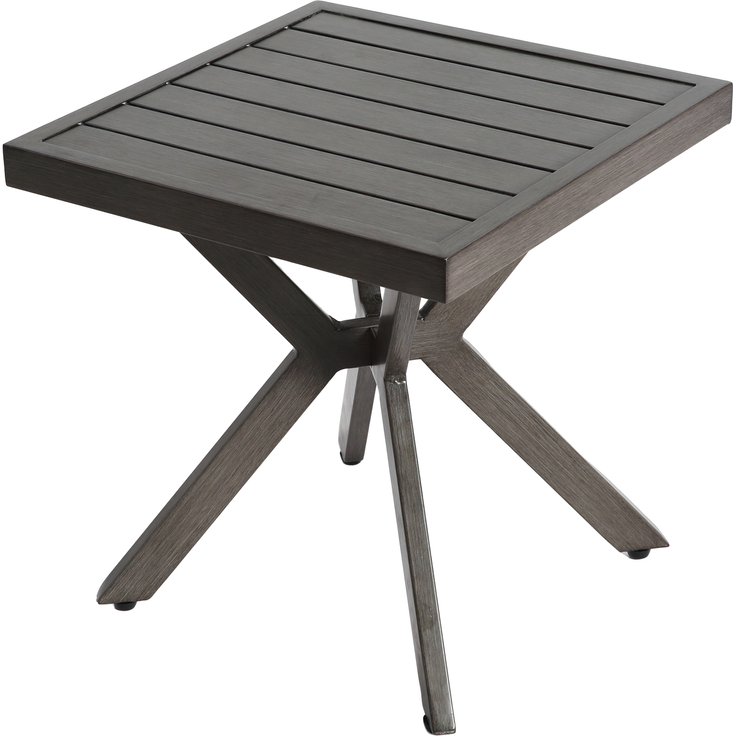 Abrihome Beistelltische Aluminium quadratisch wetterfest, Braun, 47x45x45 cm
